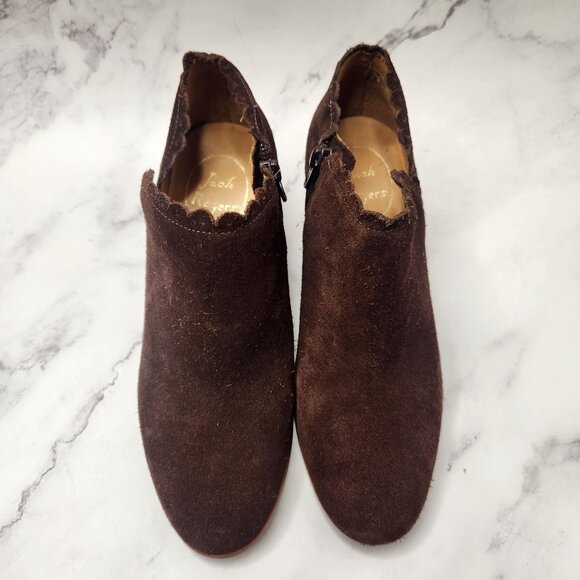 Jack Rogers Marianne Suede Leather Chocolate Brown Ankle Boots Booties Women's 6 - Picture 2 of 11